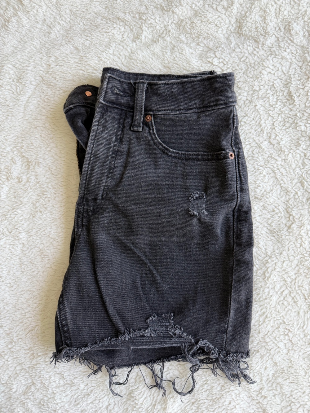Old Navy Black Distressed Denim Jean Shorts